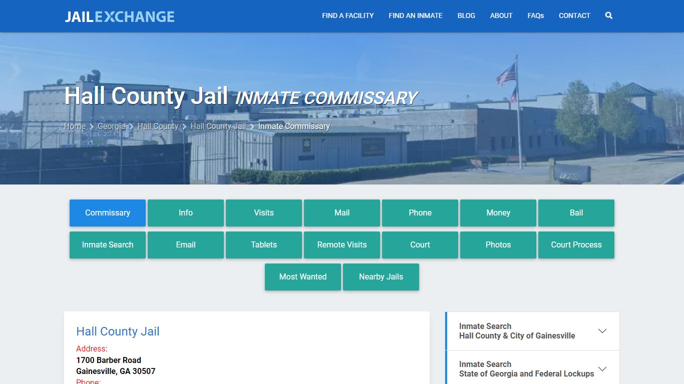 Inmate Commissary, Care Packs - Hall County Jail, GA - Jail Exchange